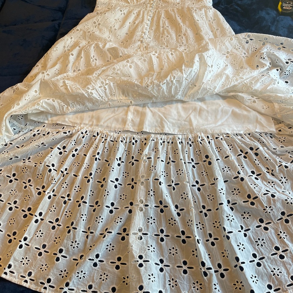 Forever 21 White Eyelet Dress Tea Length 1X - Picture 8 of 11